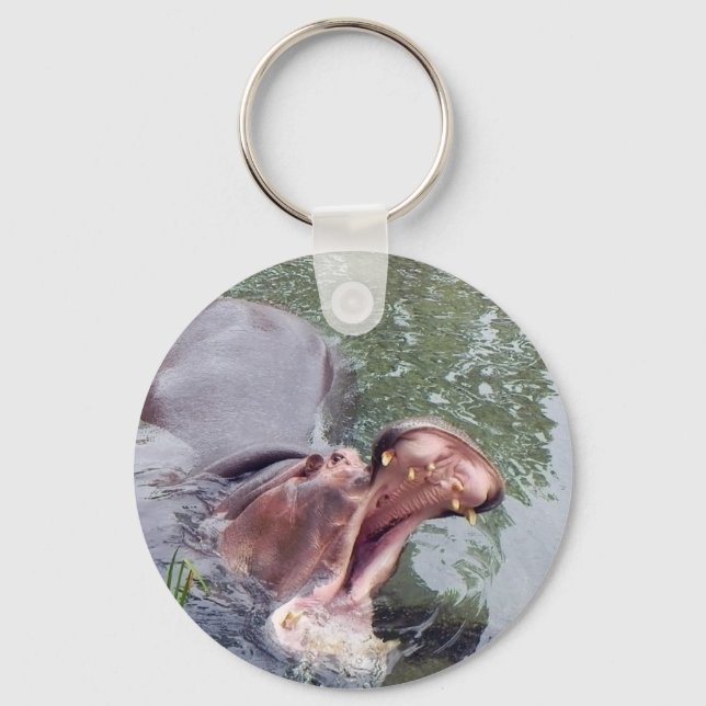Porte-clés Photo de la Bouche Hippo affamée (Recto)