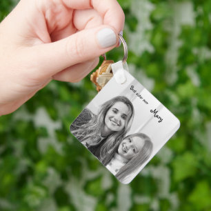 Porte-clés photo de la meilleure soeur de la licorne blanche
