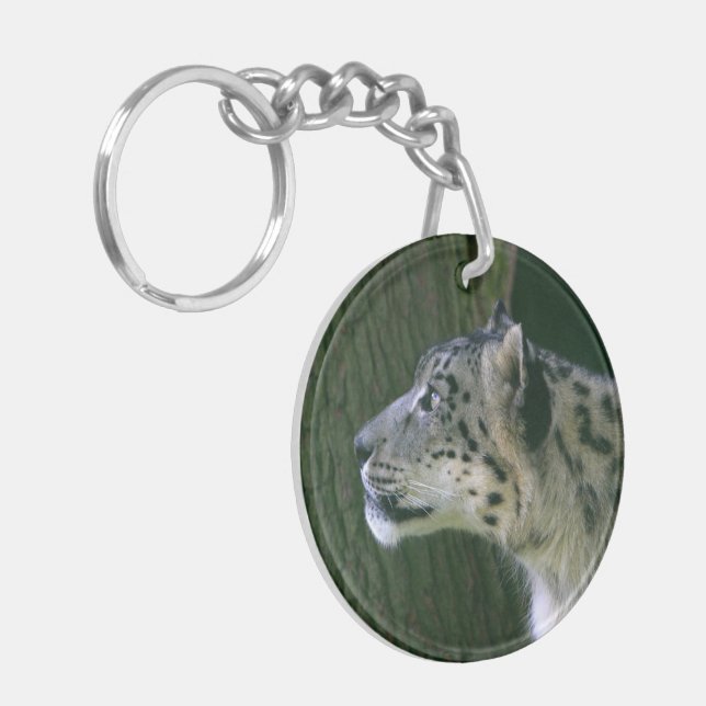 Porte-clés Photo de léopard de neige belle, cadeau (Devant gauche)