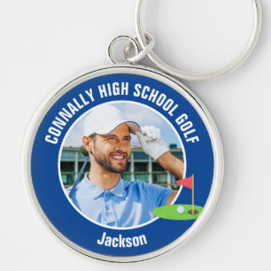 Porte-clés Photo de l'équipe de golf du lycée Blue Golfer