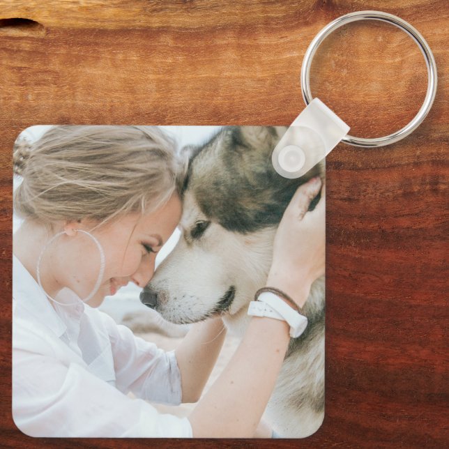Porte-clés Photo de maman et chien (Verso)