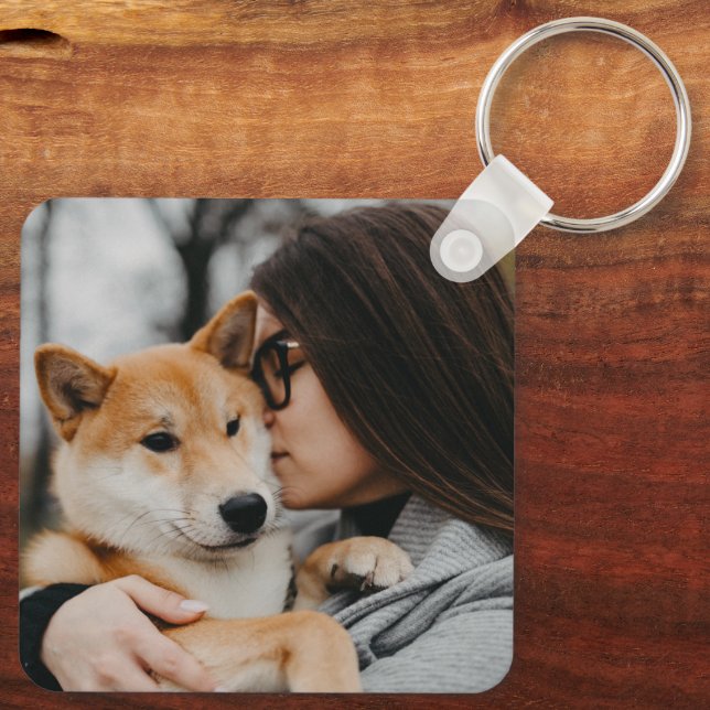 Porte-clés Photo de maman et du chien (Verso)