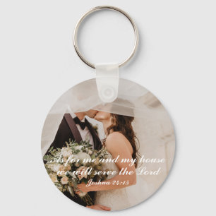 Porte-clés Photo de mariage avec Écriture chrétienne