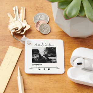 Porte-clés Photo de musique personnalisée et de chanson