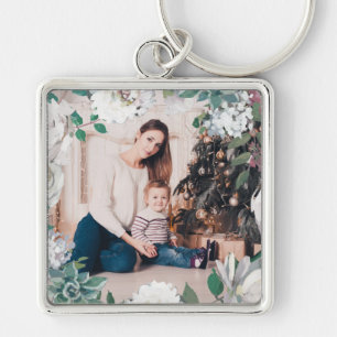 Porte-clés photo de Noël floral Blooming Joy