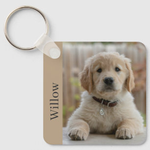 Porte-clés Photo de nom de compagnie minimaliste Chien le plu
