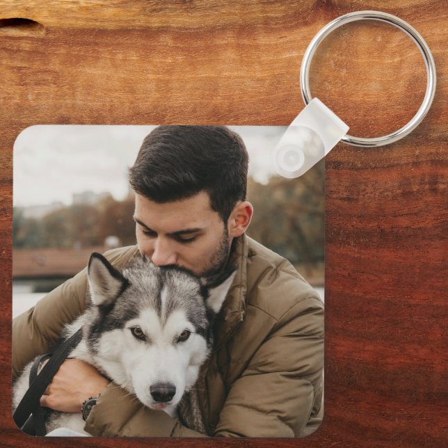 Porte-clés Photo de papa et chien (Verso)