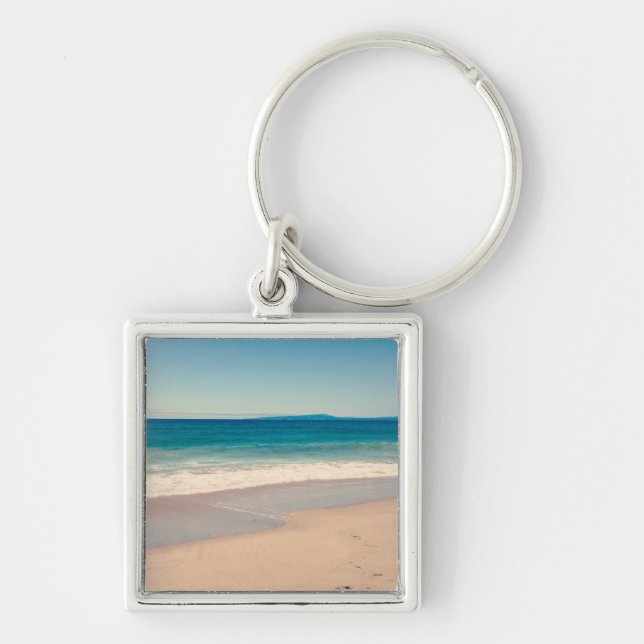 Porte-clés Photo de plage océan bleu Scénique (Devant)