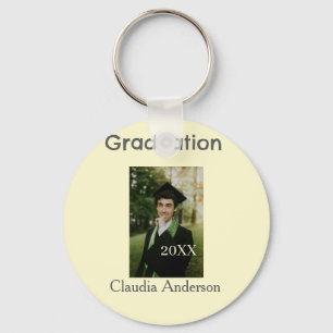 Porte-clés photo de remise de diplôme année de classe jaune g