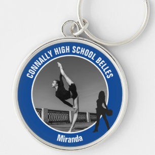 Porte-clés Photo d'équipe de drill bleue Danseuse de lycée