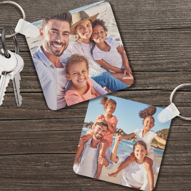 Porte-clés Photo Deux Photo Double Face Photo (Custom Two Photo Double Sided Family Photo keychain )