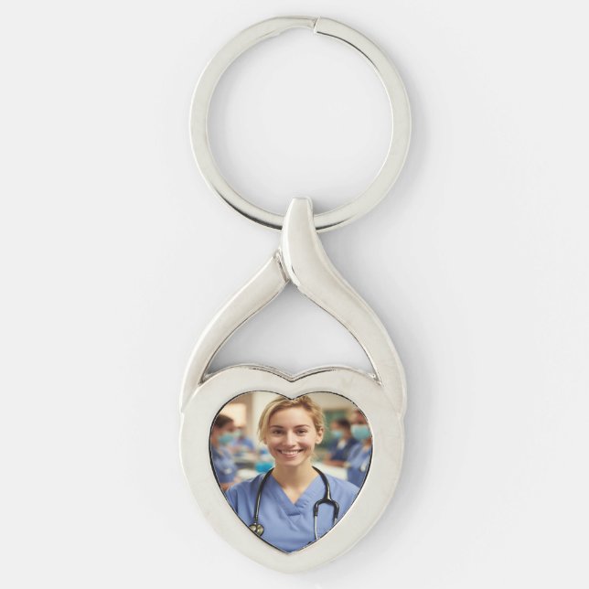 Porte-clés Photo d'infirmière Personnaliser (Devant)