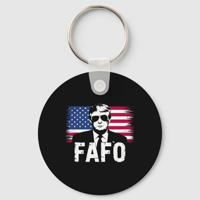 Porte-clés Photo drôle de Fafo Trump 1  (Recto)