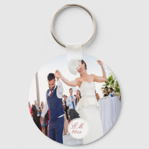 Porte-clés Photo Élégant Monogramme De Mariage