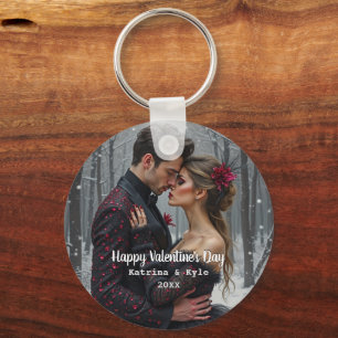 Porte-clés Photo et nom personnalisés pour la Saint-Valentin