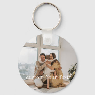 Porte-clés Photo et texte personnalisés Personnalisés