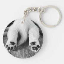 Porte-clés photo Golden Retriever, noir et blanc