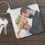 Porte-clés Photo Mariage personnalisée<br><div class="desc">Créez un souvenir personnalisé avec ce porte - clé photo personnalisé, parfait comme un cadeau de couple, pour les jeunes mariés, ou même comme une faveur de mariage unique. Alors qu'il est actuellement mis en place pour présenter des photos du couple ou des photos de la mariée et du marié...</div>