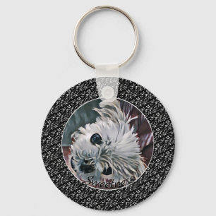 PORTE-CLÉS PHOTO-MATRICES DE PUPPY BLACK SWEETNESS