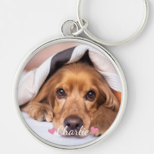 Porte-clés Photo Nom Personnalisé Animal de Compagnie