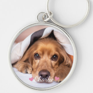 Porte-clés Photo Nom Personnalisé Animal de Compagnie