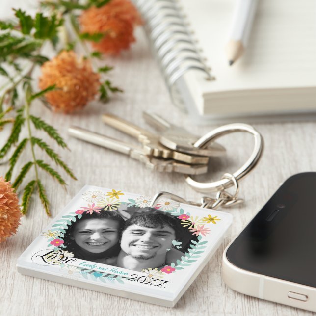 Porte-clés photo personnalisé (Devant Droit)