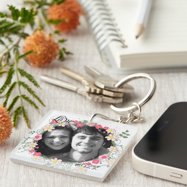 Porte-clés photo personnalisé (Devant Droit)