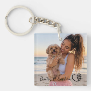 Porte-clés photo personnalisé avec nom de maman de