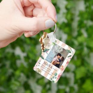 Porte-clés photo personnalisé Floral Nana