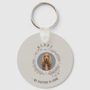 Porte-clés photo personnalisé pour chien Élégant