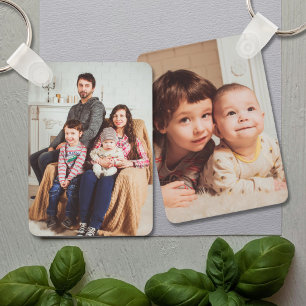 Porte-clés Photo personnalisé sur deux faces pour famille et