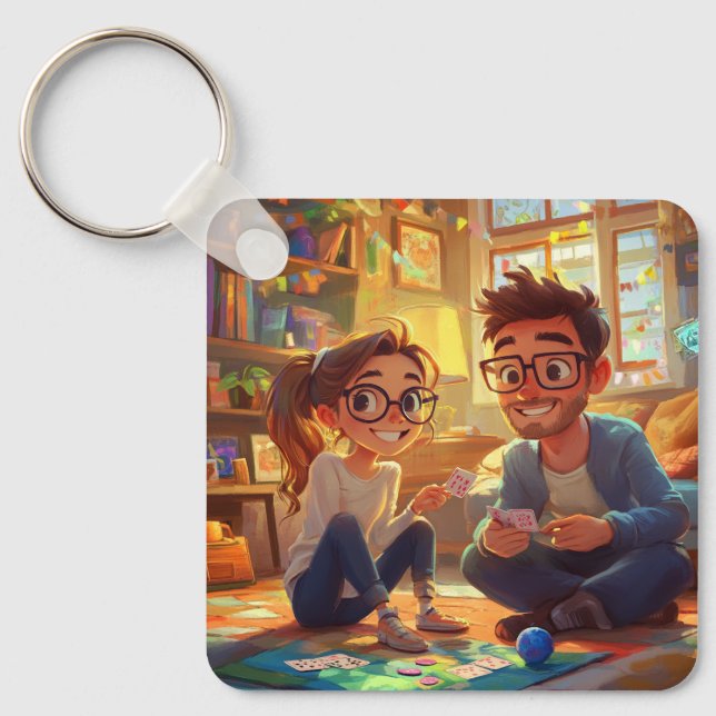 Porte-clés Photo personnalisée et année Mariage Anniversaire  (Recto)