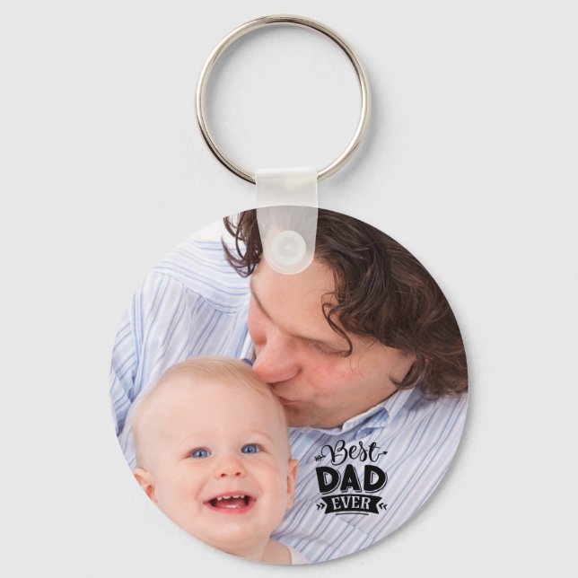 Porte-clés Photo personnalisée MEILLEUR DAD JAMAIS cadeau Fêt (Recto)