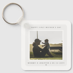 Porte-clés Photo personnalisée minimaliste Fête des mères Mod