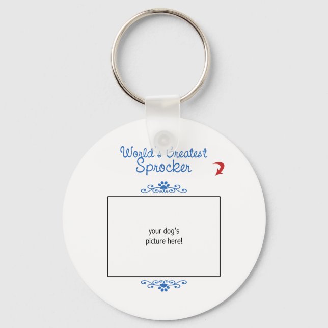 Porte-clés Photo personnalisée ! Mondes plus grand Sprocker (Recto)