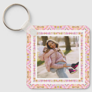 Porte-clés Photo personnalisée Pastel Pink Bonne fête des mèr