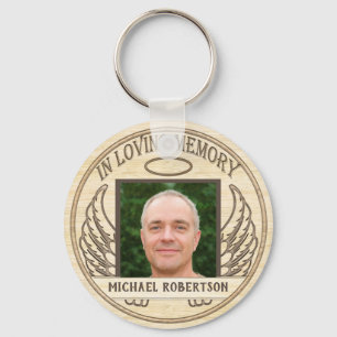 Porte-clés Photo personnalisée Style de bois commémoratif