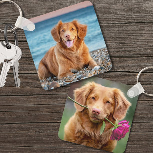 Porte-clés Photo pour animal de compagnie double face personn