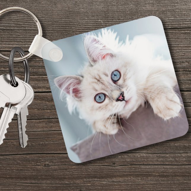 Porte-clés Photo pour animaux de compagnie Amoureux de les ch (Personalized Cat Lover Pet Photo keychain )
