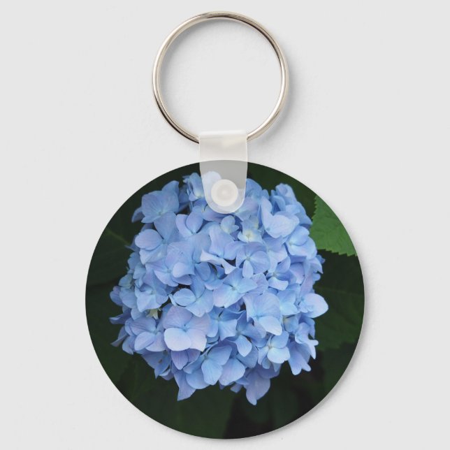 Porte-clés Photo Pretty Blue Hydrangea Floral (Recto)