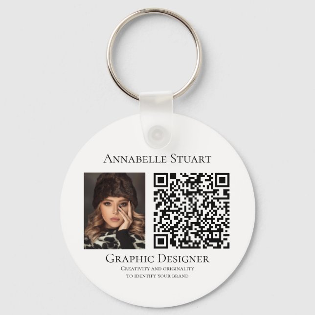 Porte-clés Photo QR code Business Company Large (Recto)