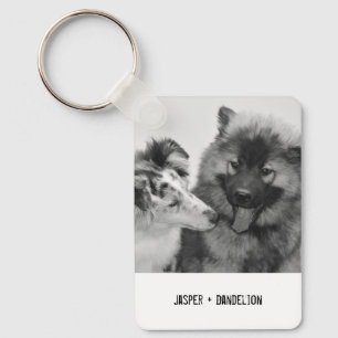Porte-clés Photo simple, moderne personnalisée pour animaux 