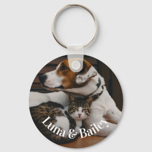 Porte-clés Photo simple personnalisée pour animal de compagni