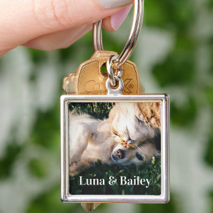 Porte-clés Photo simple personnalisée pour animal de compagni