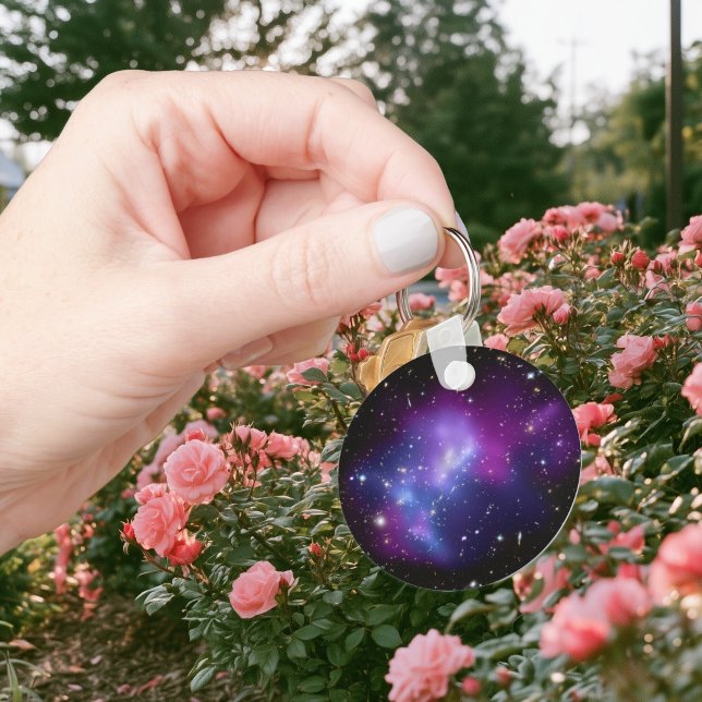Porte-clés Photo vierge espace céleste violet (Purple Celestial Space Photo Blank Keychain)