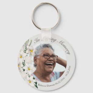 Porte-clés Photo Vintage  blanc Lily