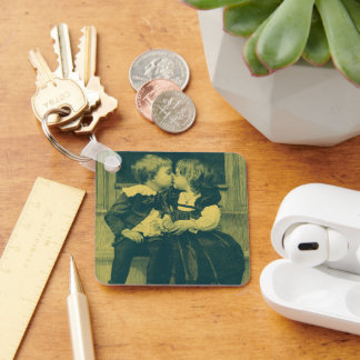 Porte-clés Photo vintage d'amour et de romance, Enfants s'emb