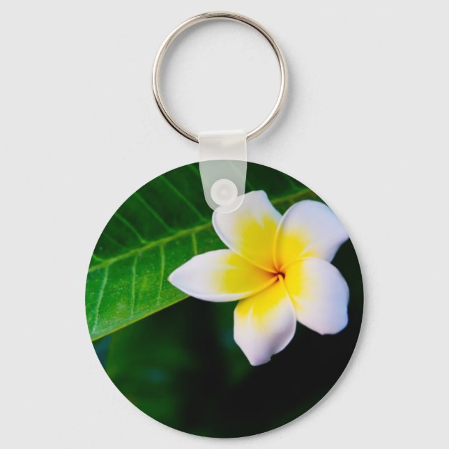 Porte-clés Photographie de fleurs de plumeria (Recto)