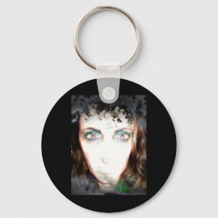 Porte-clés Photographie filtrée Portrait Femme Sticker d'horr