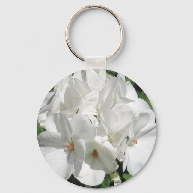 Porte-clés Photographie florale blanche (Recto)